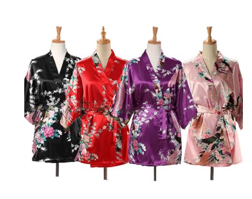 Kimono Yukata Cotton - Kimono japonés con estampado de pavo