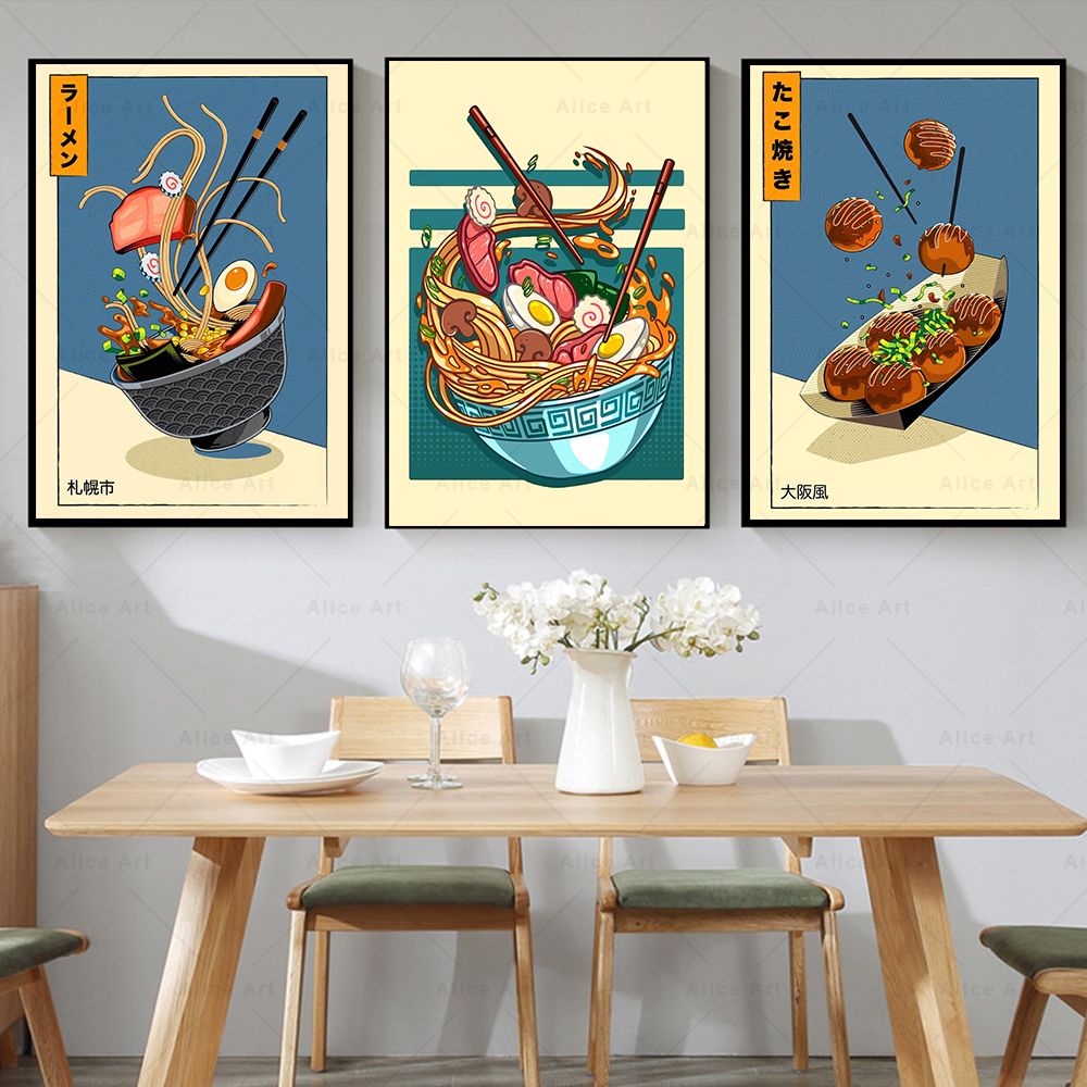 Japanese Lifestyle And Food - Póster de estilo japonés para cocina,